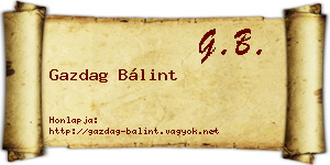 Gazdag Bálint névjegykártya